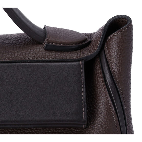 HERMES Togo Swift 24/24 29 Chocolate Ebene Brown Black Shoulder Bag - Picture 11 of 12